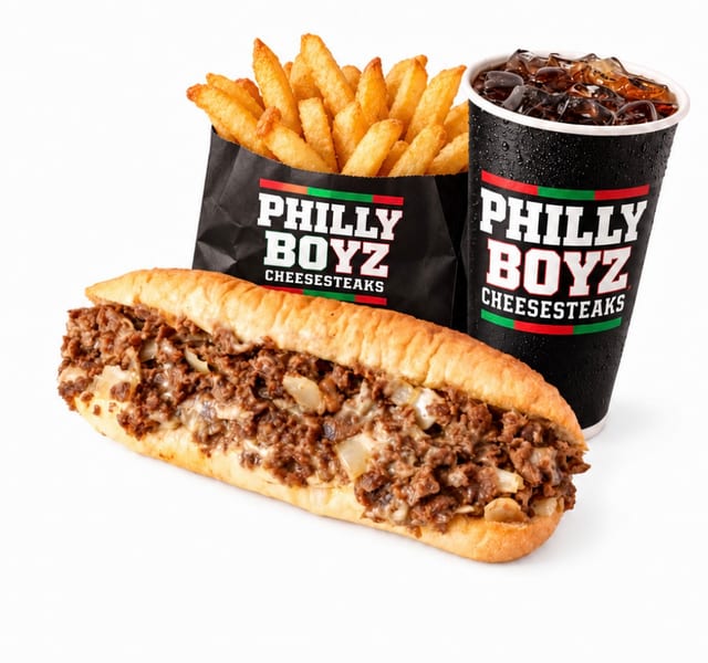 Philly Steak- Fries/Can Soda.