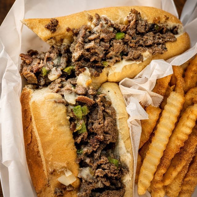 Philly Steak- Fries/Can Soda.